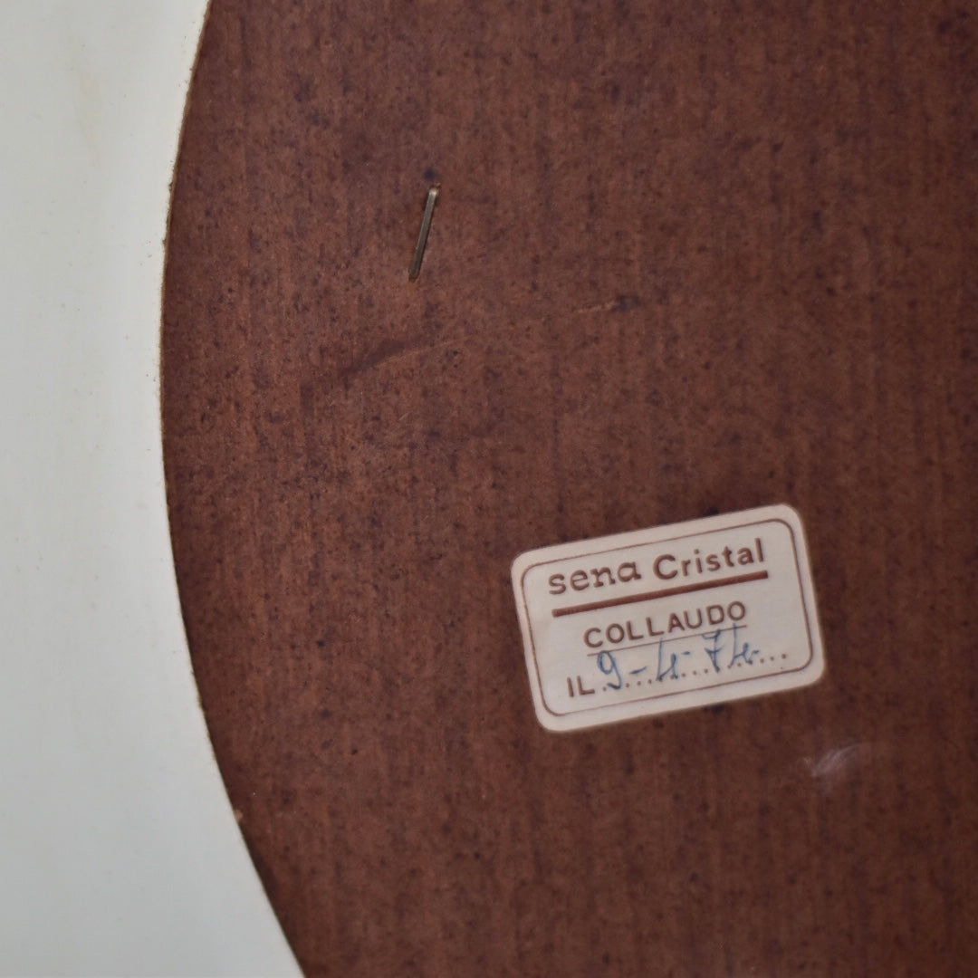 Italian vintage mirror with brown glass frame, with accessories