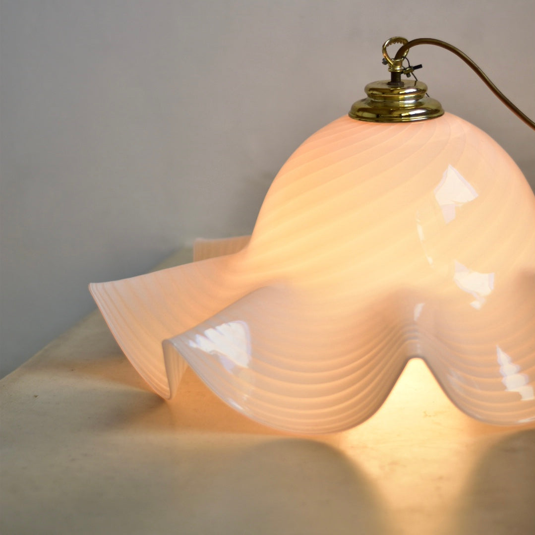 Vintage Murano ceiling lamp in rosa glass W58 H26