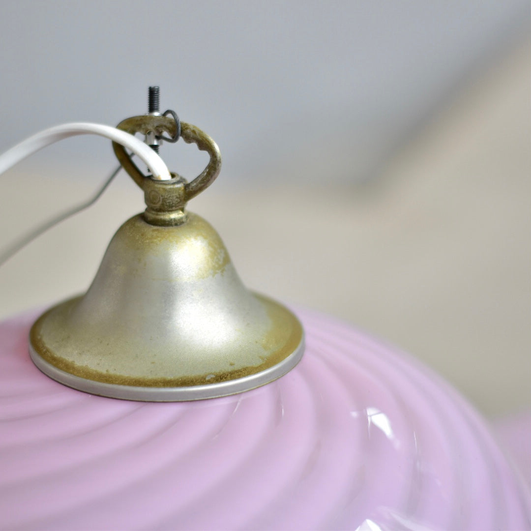 Pink vintage Murano ceiling lamp W60 H20