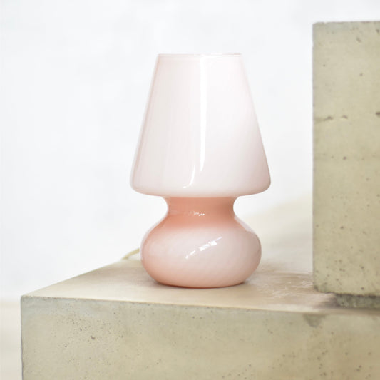 Light pink vintage Murano mushroom lamp H23,5