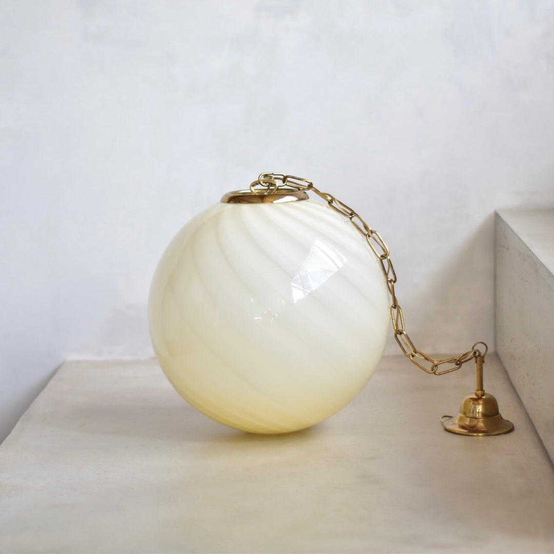 Light yellow vintage Murano ceiling lamp D35