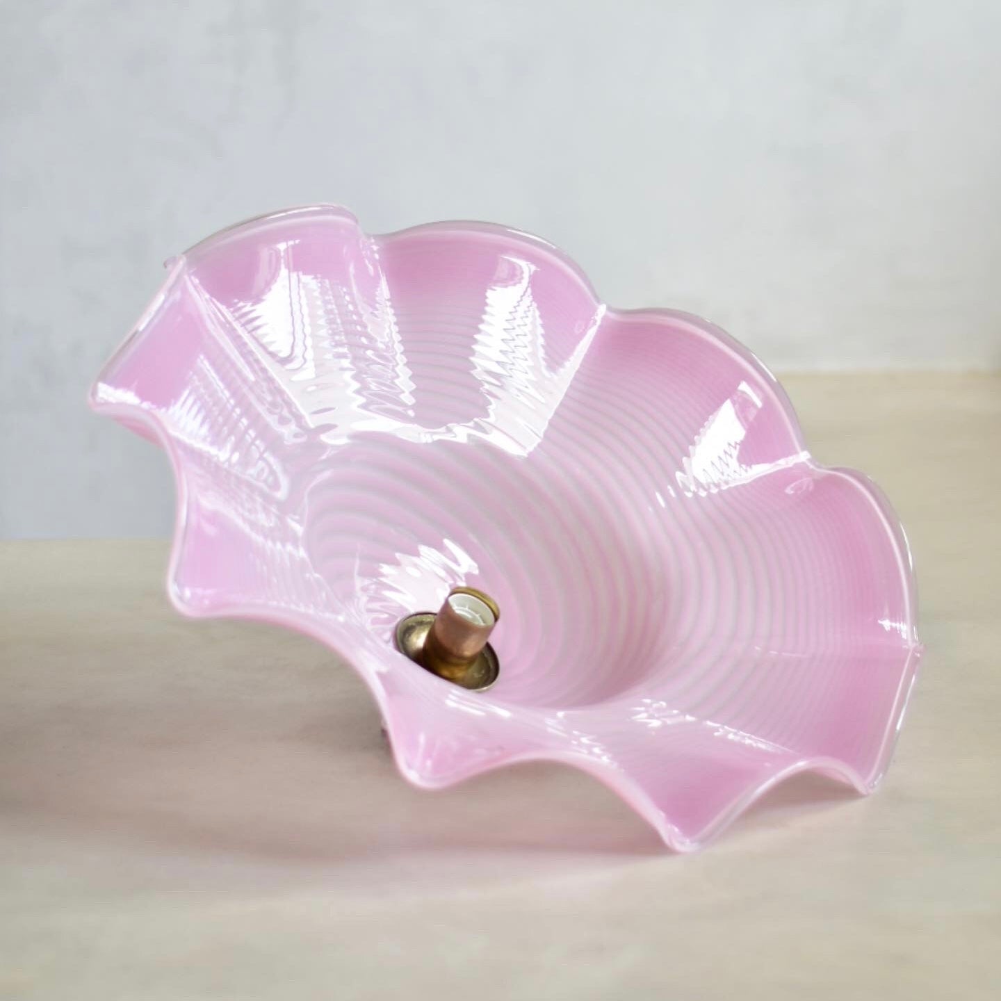 Pink vintage Murano ceiling lamp W60 H20